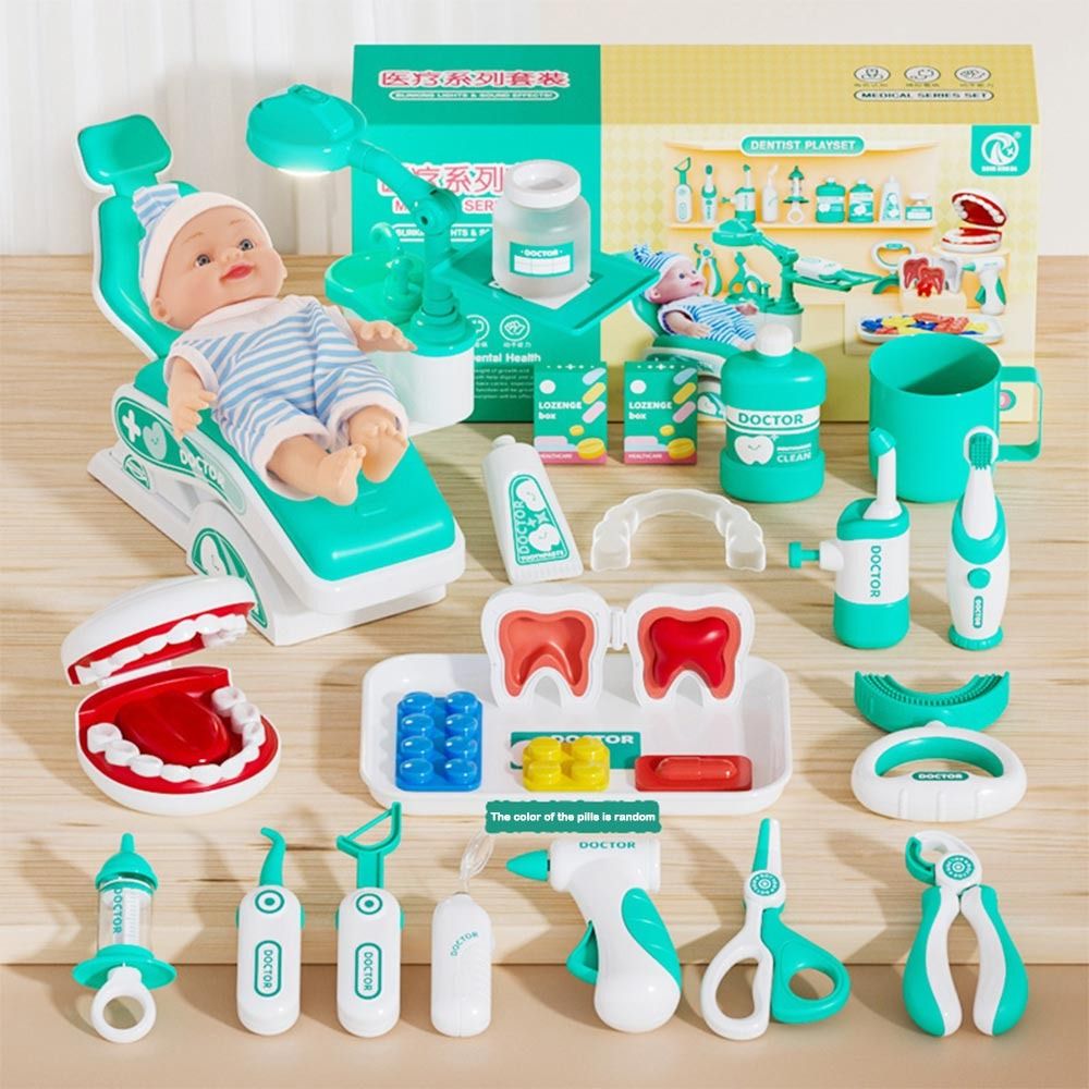 Kids Toys Doctor Set - ใหม่พลาสติก Doctor ชุดของเล่นจําลองของขวัญทันตแพทย์เกม Pretend Play อุปกรณ์เสริมจําลองเครื่องมือทางการแพทย์สําหรับเด็ก