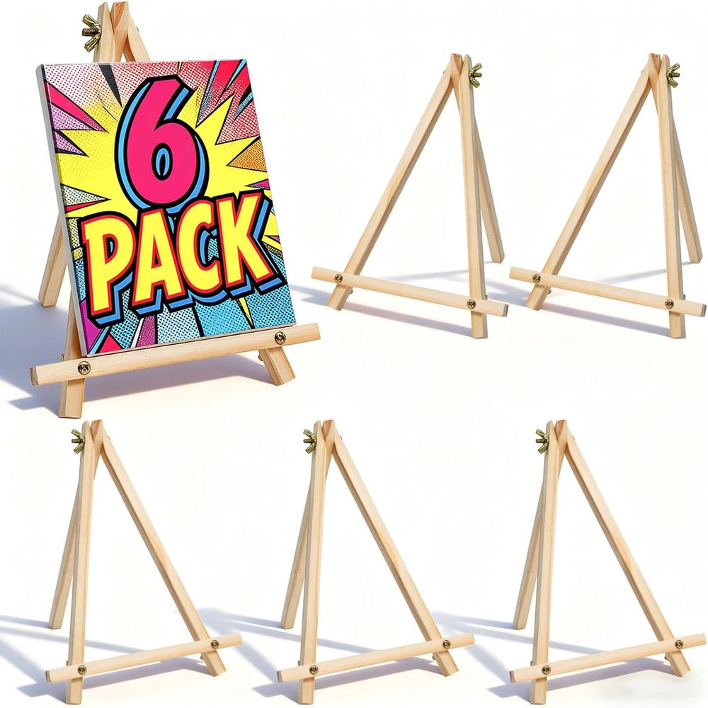 Kids Art Easel - ขาตั้งไม้สำหรับวาดภาพ ขนาด 9 นิ้ว 6 ชิ้น,