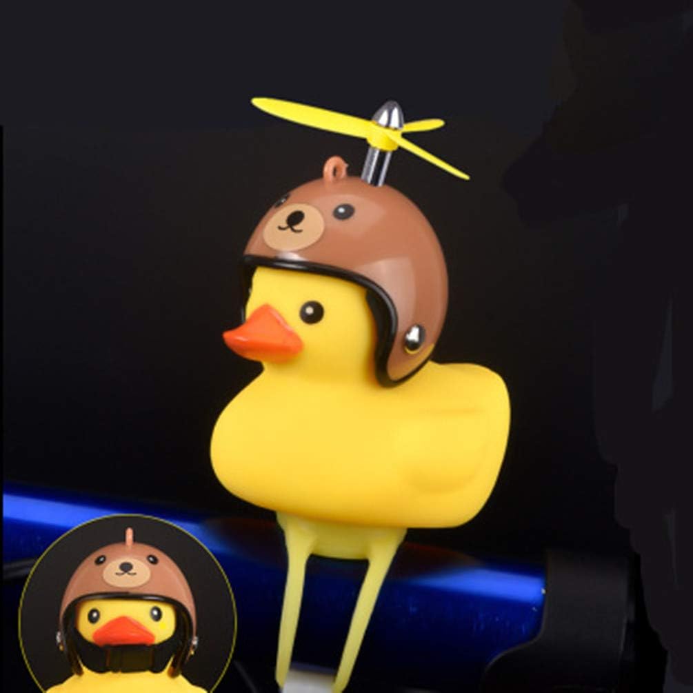 Rubber Duck Bath - เป็ดยางเครื่องประดับรถเป็ดเป็ดสีเหลืองของตกแต่งแผงหน้าปัดรถยนต์เป็ดสีเหลืองพร้อมใบพัด helme bicyle Duck