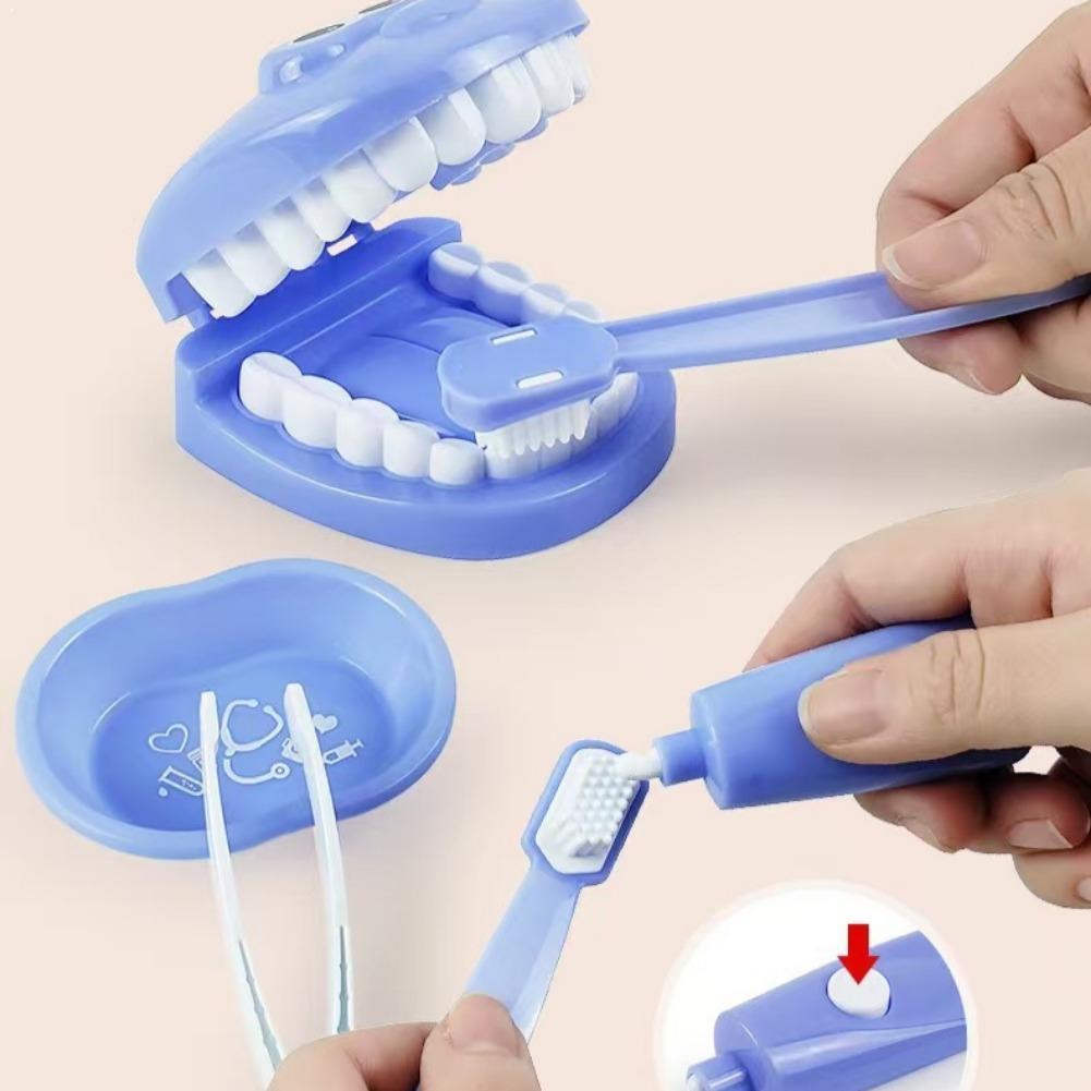 Kids Toys Doctor Set - ชุดของเล่นหมอฟันสำหรับเด็ก ชุดจำลองบทบาทสมมติเป็นหมอ ชุดฝึกนิสัยสุขอนามัยทางทันตกรรมสำหรับเด็ก เกมสวมบทบาท ของขวัญเพื่อการศึกษา