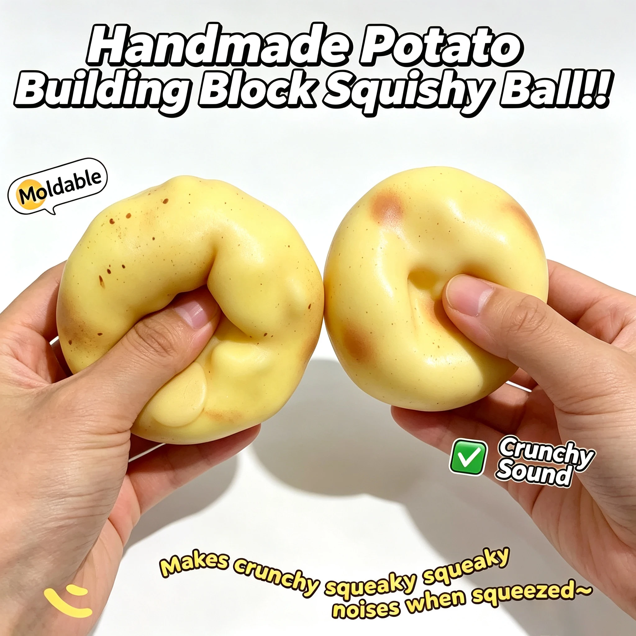 Sensory Fidget Toys - ลูกบอลบีบคลายเครียดรูปมันฝรั่งกรอบ ของเล่น ASMR แบบทำมือ พกพาสะดวก ช่วยบรรเทาความวิตกกังวล