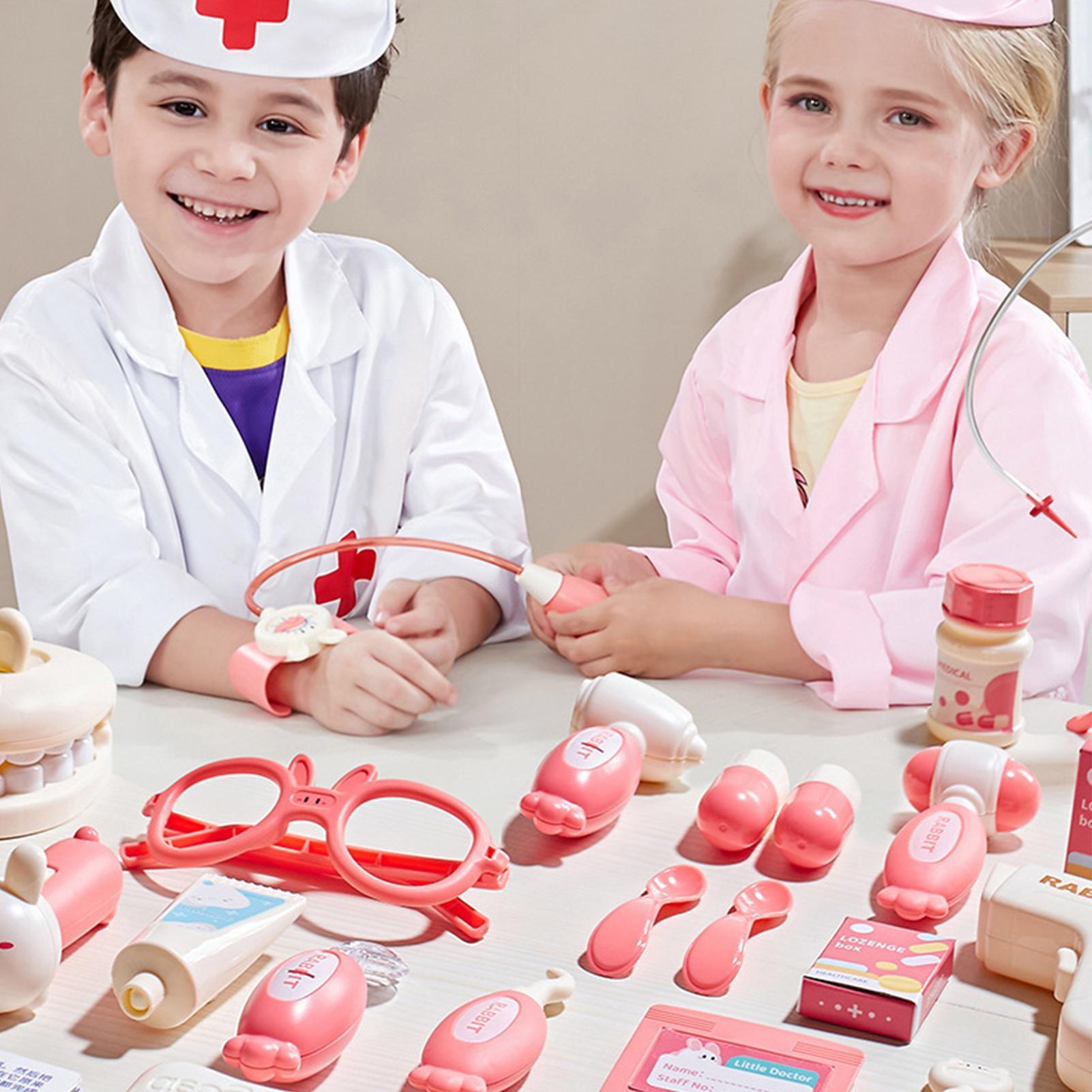 Kids Toys Doctor Set - ชุดของเล่นหมอสำหรับเด็ก ของเล่นบทบาทสมมติโรงพยาบาลพร้อมเสียงและแสง ชุดของเล่นหมอสำหรับเด็กชาย เด็กหญิง สำหรับเล่นที่บ้านและโรงเรียนอนุบาล