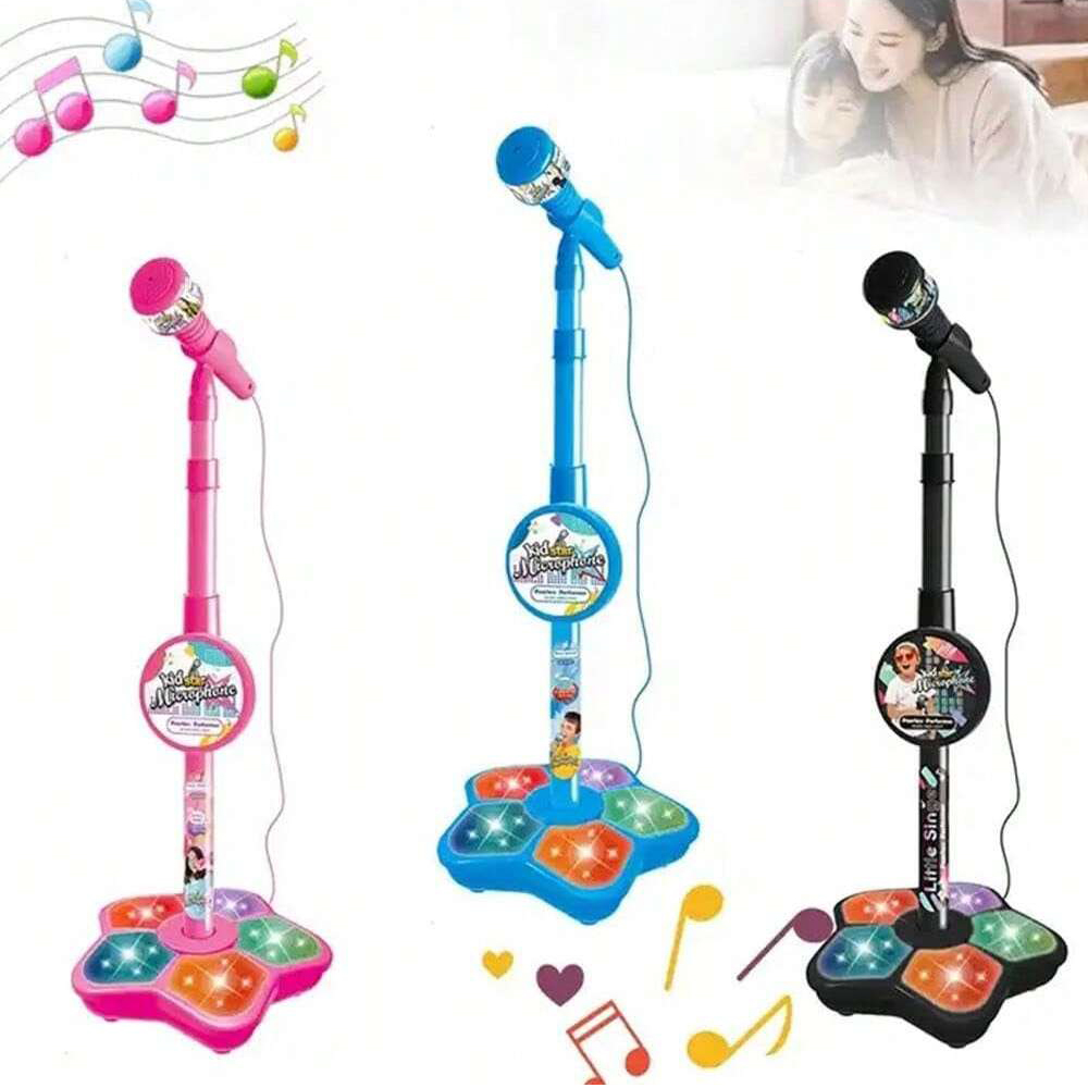 Kids Microphone Karaoke - ของเล่นขาตั้งไมโครโฟนสําหรับเด็ก, คาราโอเกะอิเล็กทรอนิกส์สําหรับเด็กแบบพกพา, ขาตั้งไมโครโฟนคาราโอเกะสําหรับปาร์ตี้ที่ทนทาน, เครื่องคาราโอเกะสําหรับเด็ก