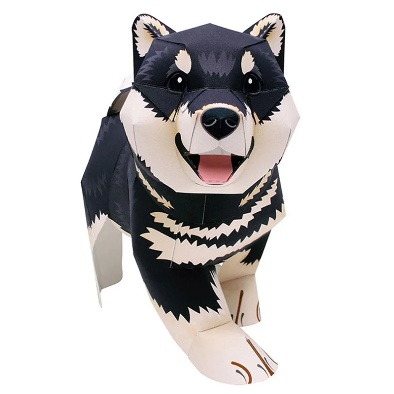 Kids Toys Dog - สีดํา Shiba Inu สุนัข Handmade Origami