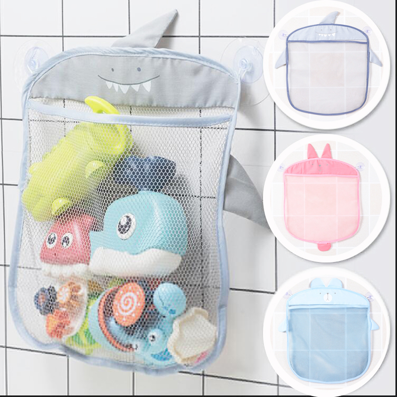 Kids Storage Toys - เด็กห้องน้ําตาข่ายกระเป๋า Sucker Organizer สําหรับของเล่นเด็กตะกร้าเด็กการ์ตูนสัตว์รูปร่างผ้าทรายของเล่นสุทธิกระเป๋า