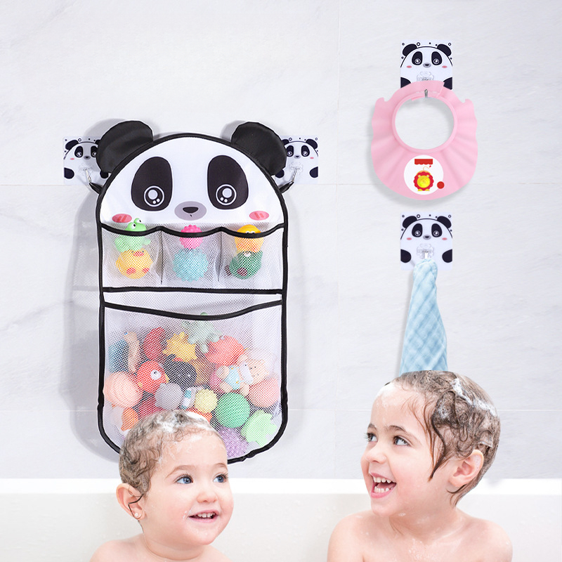 Kids Storage Toys - การ์ตูนอาบน้ําแขวนตะกร้าตาข่ายกระเป๋าห้องน้ํากระเป๋าจัดเก็บสําหรับเด็กทารกของเล่นน้ําสุทธิกระเป๋ากระเป๋า