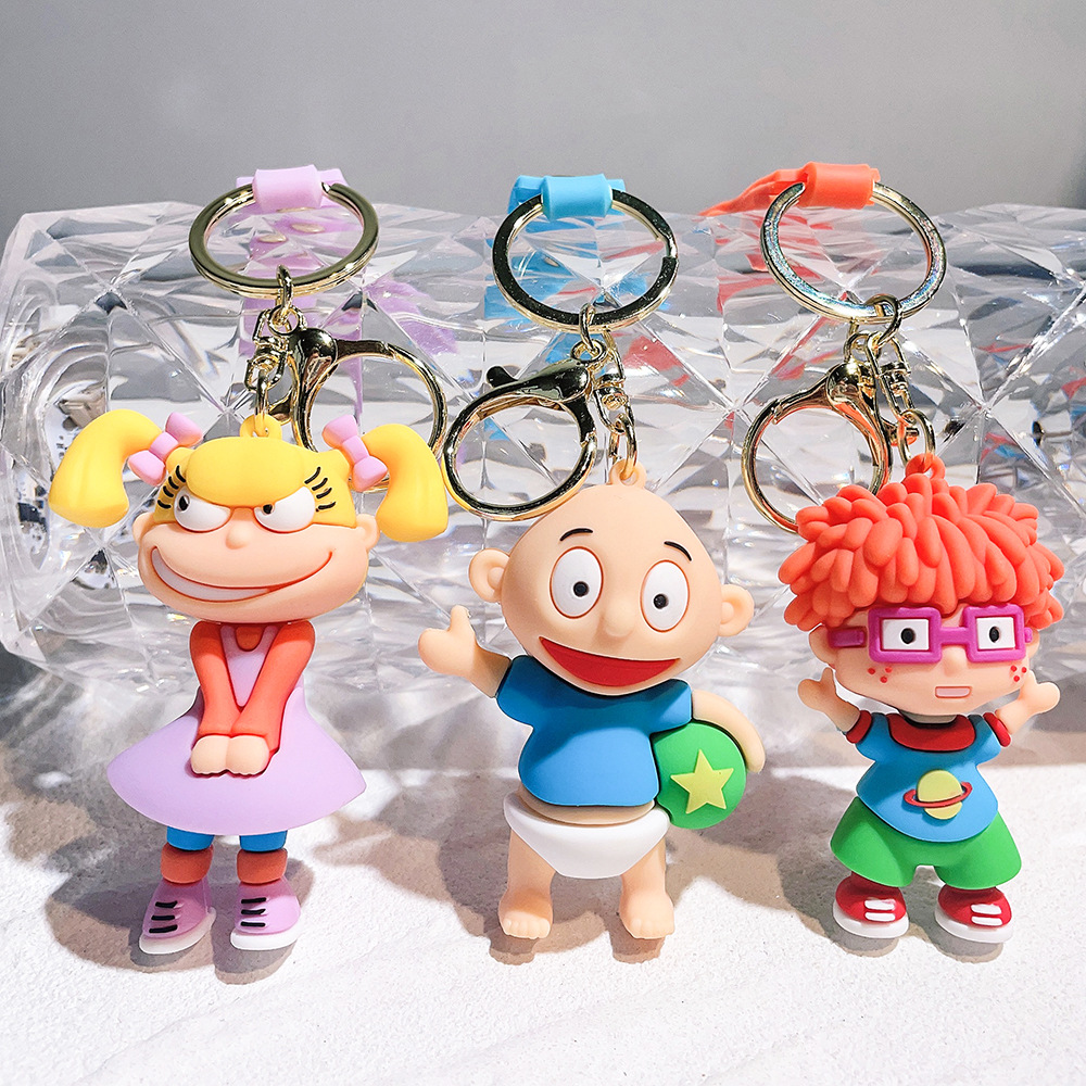 Kids Toys Paris - พวงกุญแจอะนิเมะน่ารัก Rugrats In Paris ตัวละครการ์ตูนเด็กชายซุกซน พวงกุญแจซิลิโคนน่ารัก