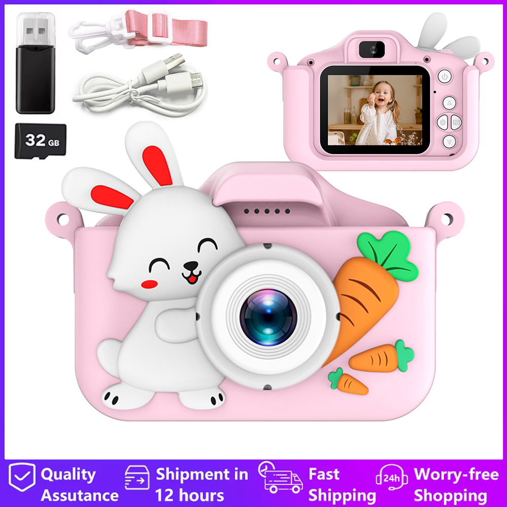 Kids Toys Top View - เด็กกล้องดิจิตอลกล้องคู่ HD 1080P กล้องวิดีโอของเล่น Mini Cam