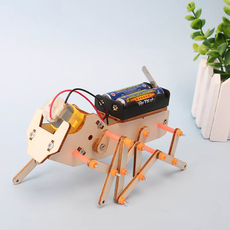 Kids Toys Dog - ชุดวัสดุงานประดิษฐ์หุ่นยนต์หกขาแบบประกอบเองสำหรับเด็ก หุ่นยนต์สุนัขคลาน ของเล่นแบบประกอบเอง