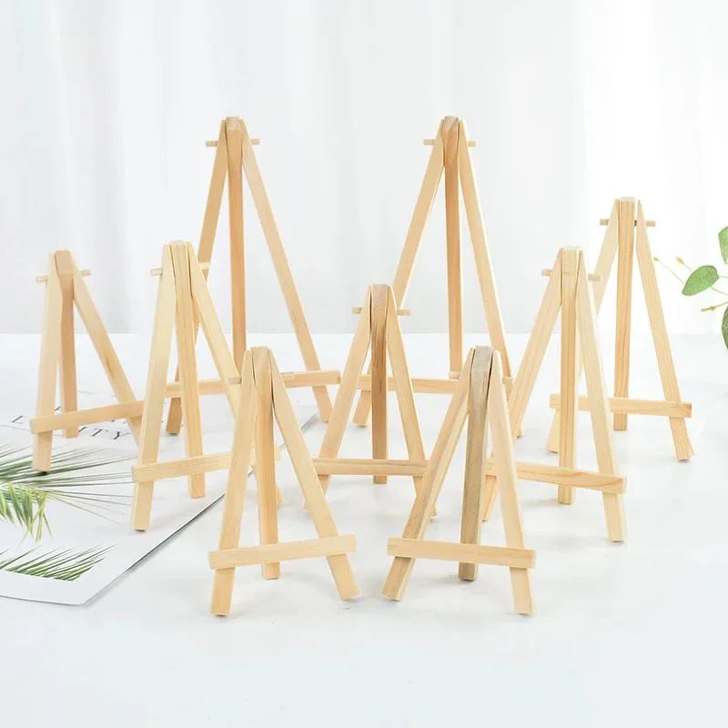 Kids Art Easel - 10 ชิ้นไม้มินิขาตั้งกรอบเดสก์ท็อปสามเหลี่ยมขาตั้งจอแสดงผลงานแต่งงานตารางการ์ด Stand Holder เด็กจิตรกรรมหัตถกรรมศิลปินขาตั้งกล้อง