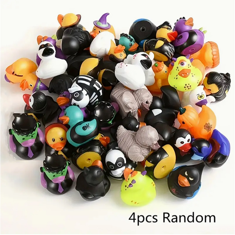 Rubber Duck Bath - เป็ดยางฮาโลวีน 4 ชิ้น, เป็ดยางธีมฮาโลวีน 2 นิ้วเป็ดยางเป็ดยางของเล่นเป็ดตลกสําหรับตกแต่งปาร์ตี้ฮาโลวีน