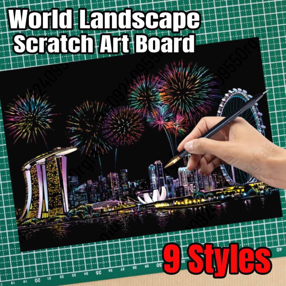 Magic Rainbow สี Scratch Art ภ - Kids Toys Drawing บทวิจารณ์และราคา
