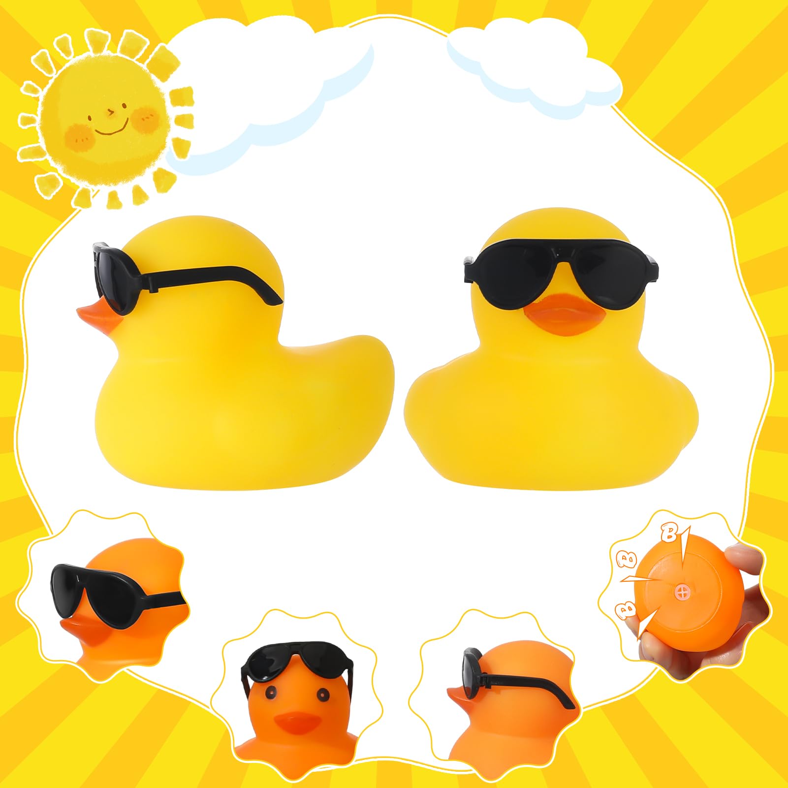 6/12/24/48PC เป็ดยางสีดําพร้อม - Rubber Duck Bath บทวิจารณ์และราคา