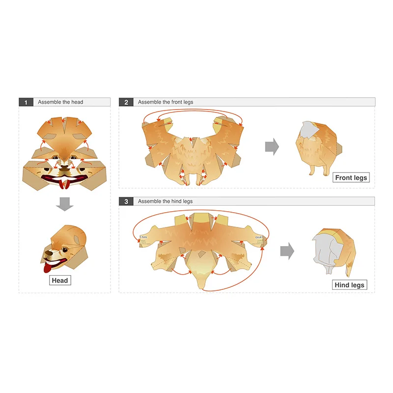 สุนัข Pomeranian พับ Origami A - Kids Toys Dog บทวิจารณ์และราคา