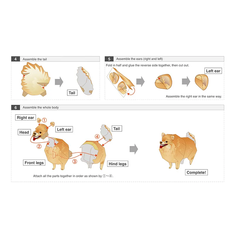 สุนัข Pomeranian พับ Origami A - Kids Toys Dog บทวิจารณ์และราคา
