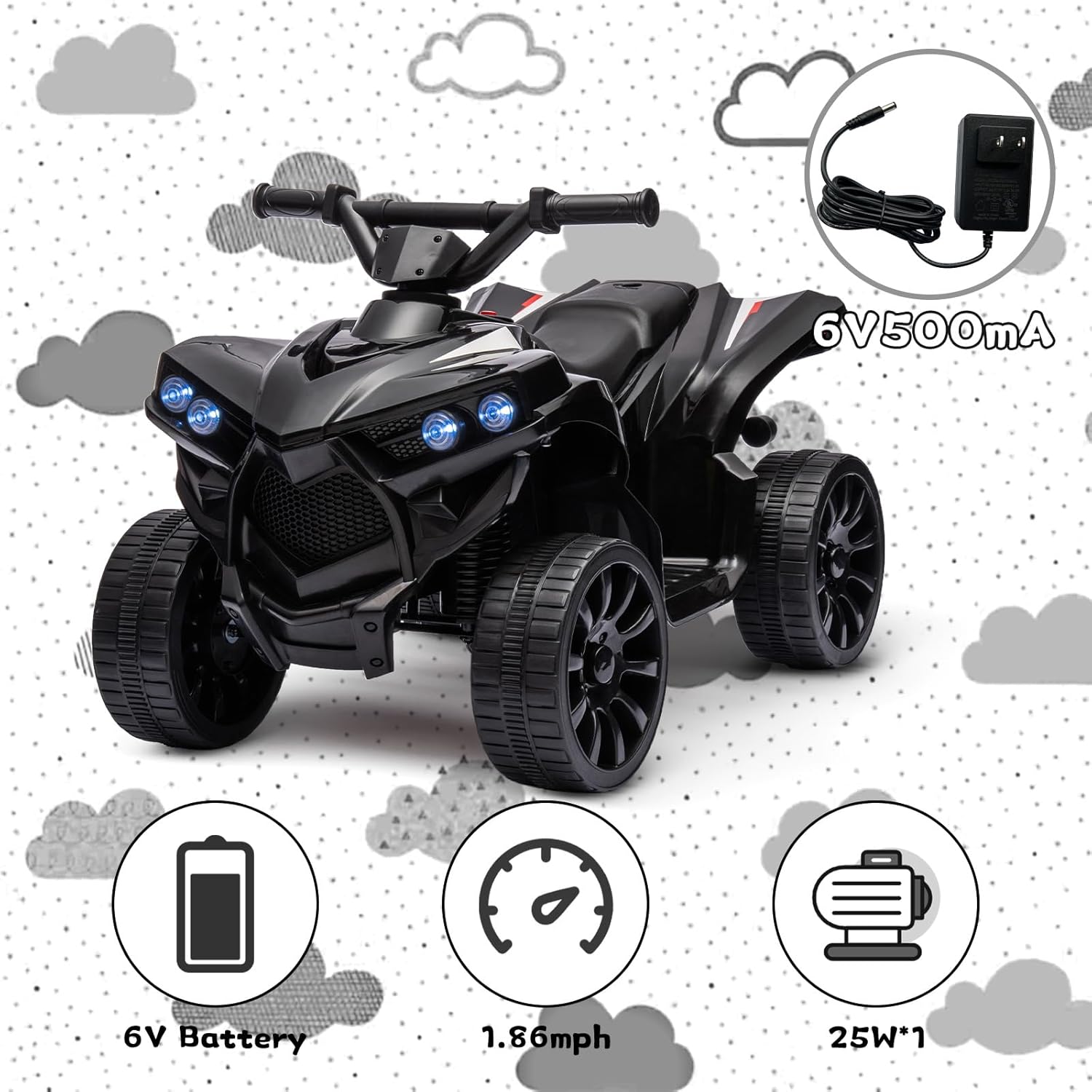 รถของเล่นเด็กขับเคลื่อนด้วยไฟฟ - Kids Toys Quad บทวิจารณ์และราคา