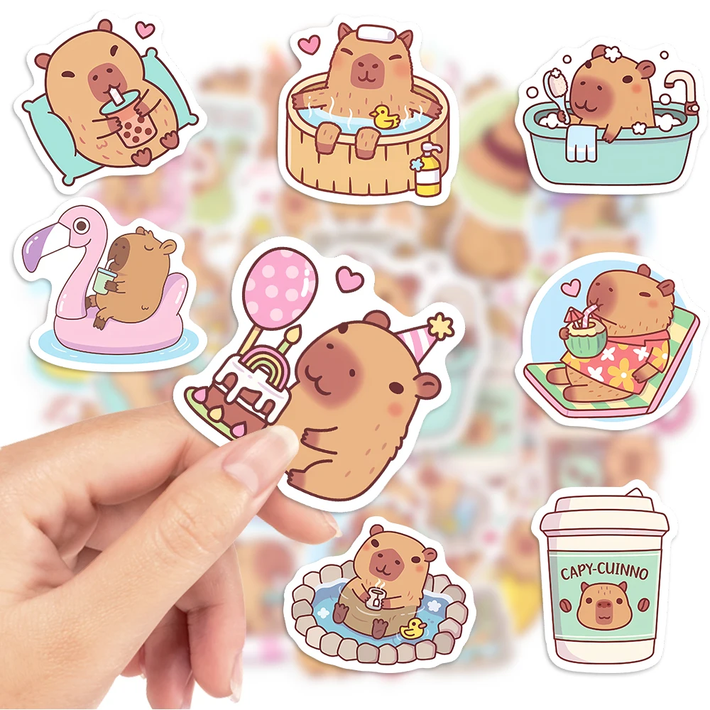 น่ารัก Capybara Cafe สติกเกอร์ - Kids Toys Laptop บทวิจารณ์และราคา