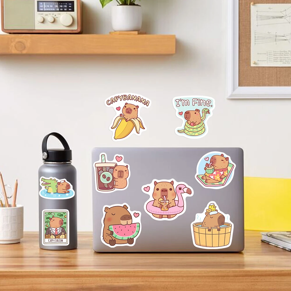 น่ารัก Capybara Cafe สติกเกอร์ - Kids Toys Laptop บทวิจารณ์และราคา
