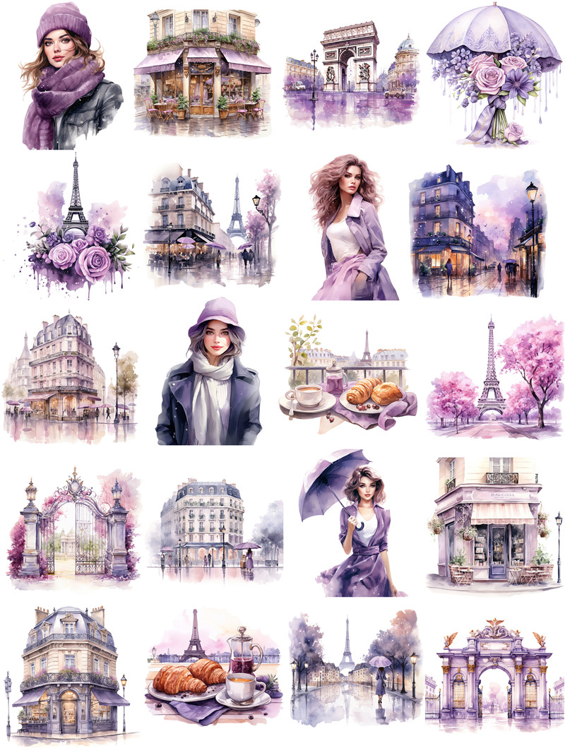 สติกเกอร์ปารีสสีม่วงสำหรับงานฝ - Kids Toys Paris บทวิจารณ์และราคา