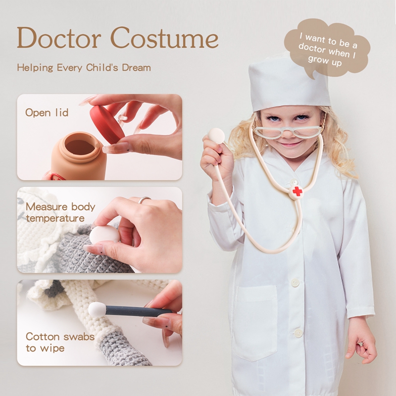 ของเล่นหมอแกล้งทําเป็นซิลิโคนเ - Kids Toys Doctor Set บทวิจารณ์และราคา