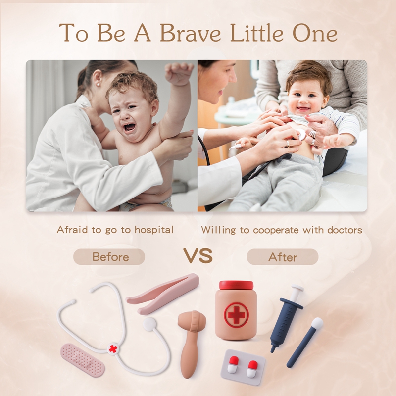 ของเล่นหมอแกล้งทําเป็นซิลิโคนเ - Kids Toys Doctor Set บทวิจารณ์และราคา
