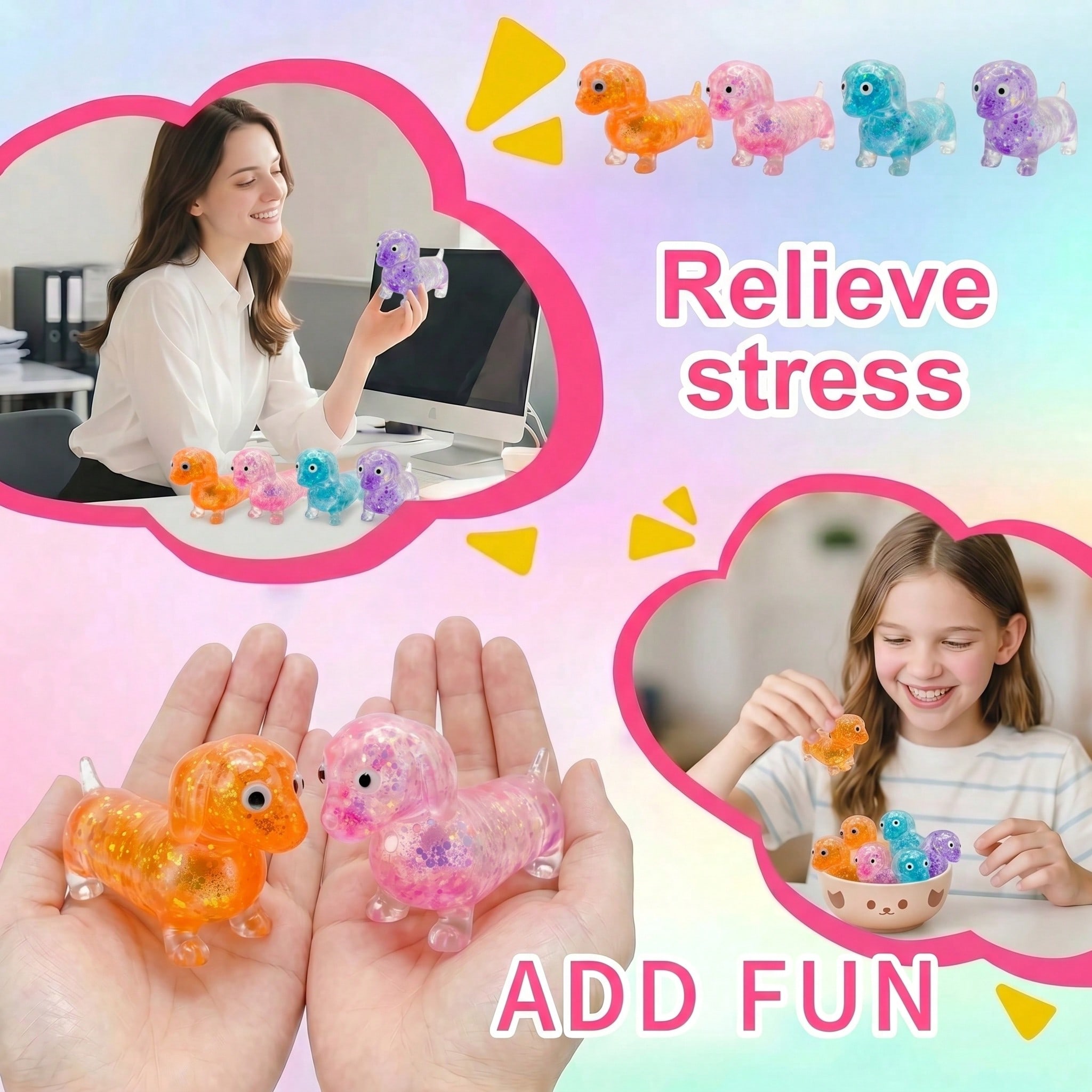 ของเล่นบีบสุนัขดัชชุนด์สีสันสด - Kids Toys Dog บทวิจารณ์และราคา