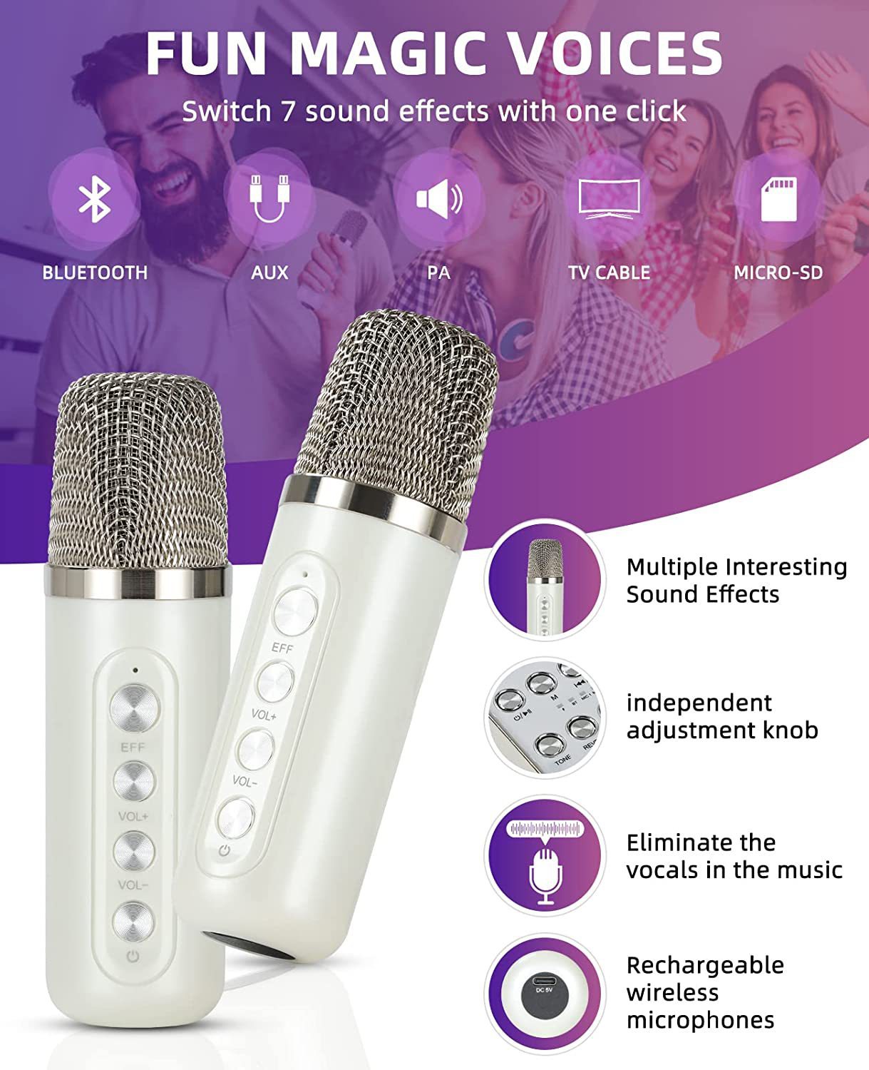เครื่องคาราโอเกะสเตอริโอแบบพกพ - Kids Microphone Karaoke บทวิจารณ์และราคา
